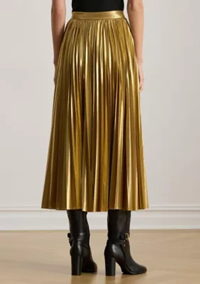 Women's Pleated Metallic Chiffon Skirt