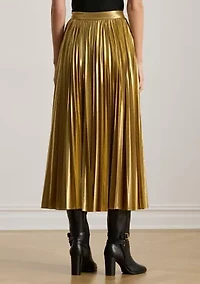 Women's Pleated Metallic Chiffon Skirt