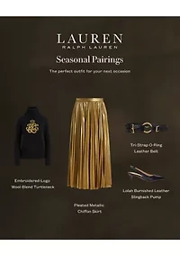 Women's Pleated Metallic Chiffon Skirt