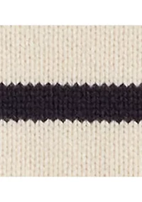 Women's Striped Wool-Blend Mock neck Sweater