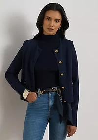 Cropped Crewneck Sweater Jacket