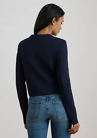 Cropped Crewneck Sweater Jacket