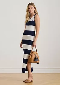 Striped Cotton-Blend Midi Tank Dress