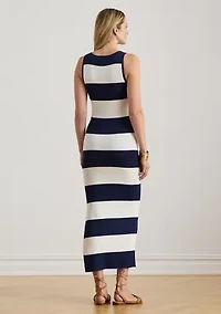 Striped Cotton-Blend Midi Tank Dress