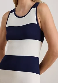 Striped Cotton-Blend Midi Tank Dress