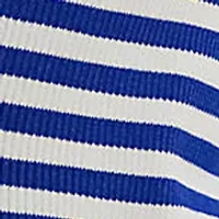 Striped Rib-Knit V-Neck Cardigan