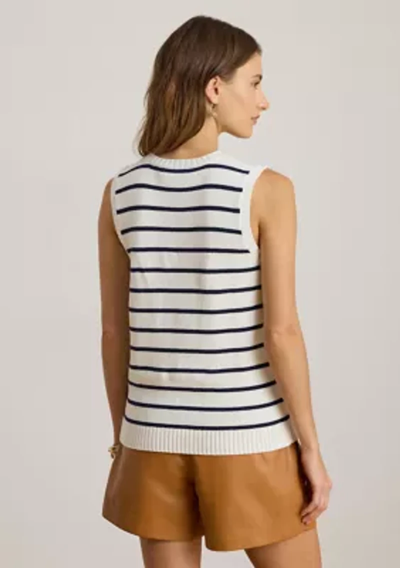 Striped Cotton Sleeveless Sweater