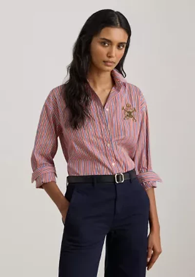 Women's Relaxed Fit Striped Broadcloth Shirt