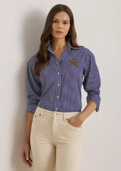 Women's Relaxed Fit Striped Broadcloth Shirt
