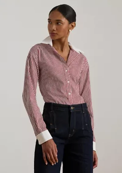 Women's Striped Cotton Broadcloth Shirt