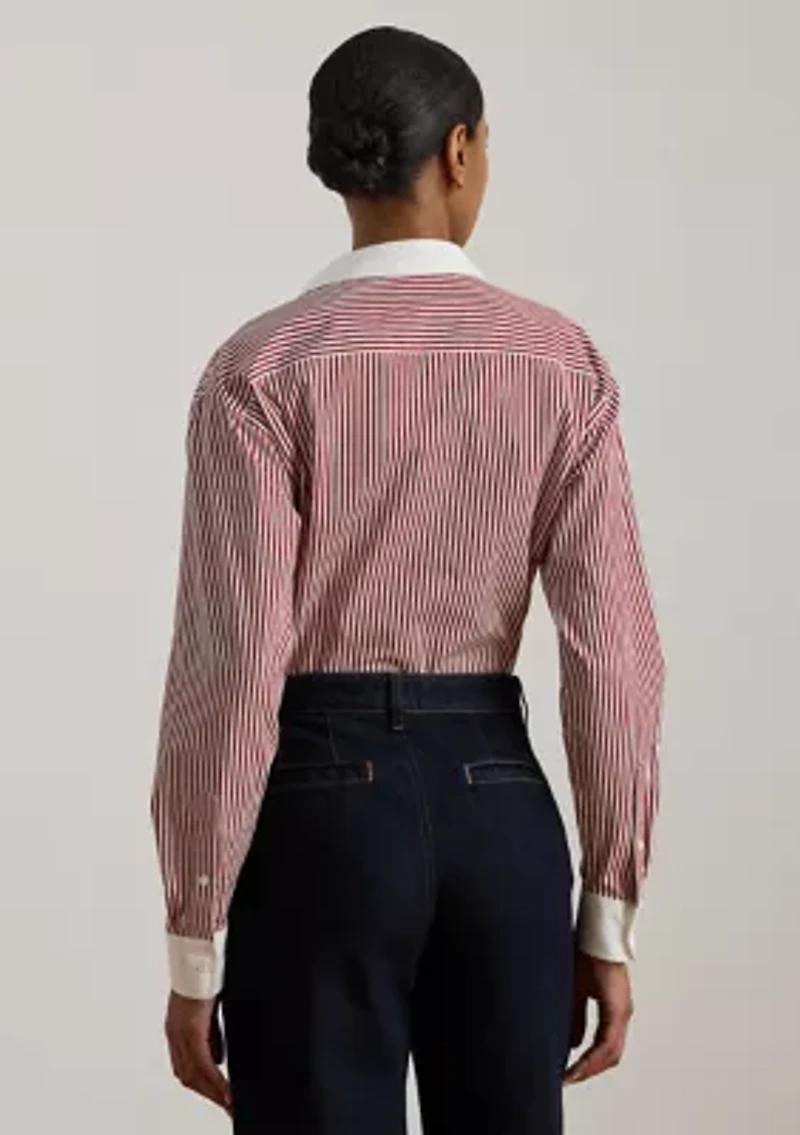 Women's Striped Cotton Broadcloth Shirt