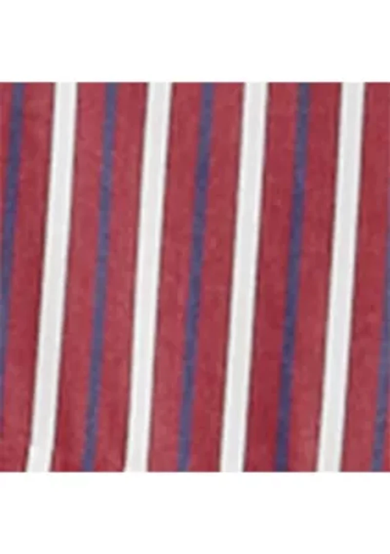 Women's Striped Belted Broadcloth Shirtdress