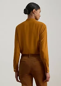 Ruffle-Trimmed Georgette Tunic