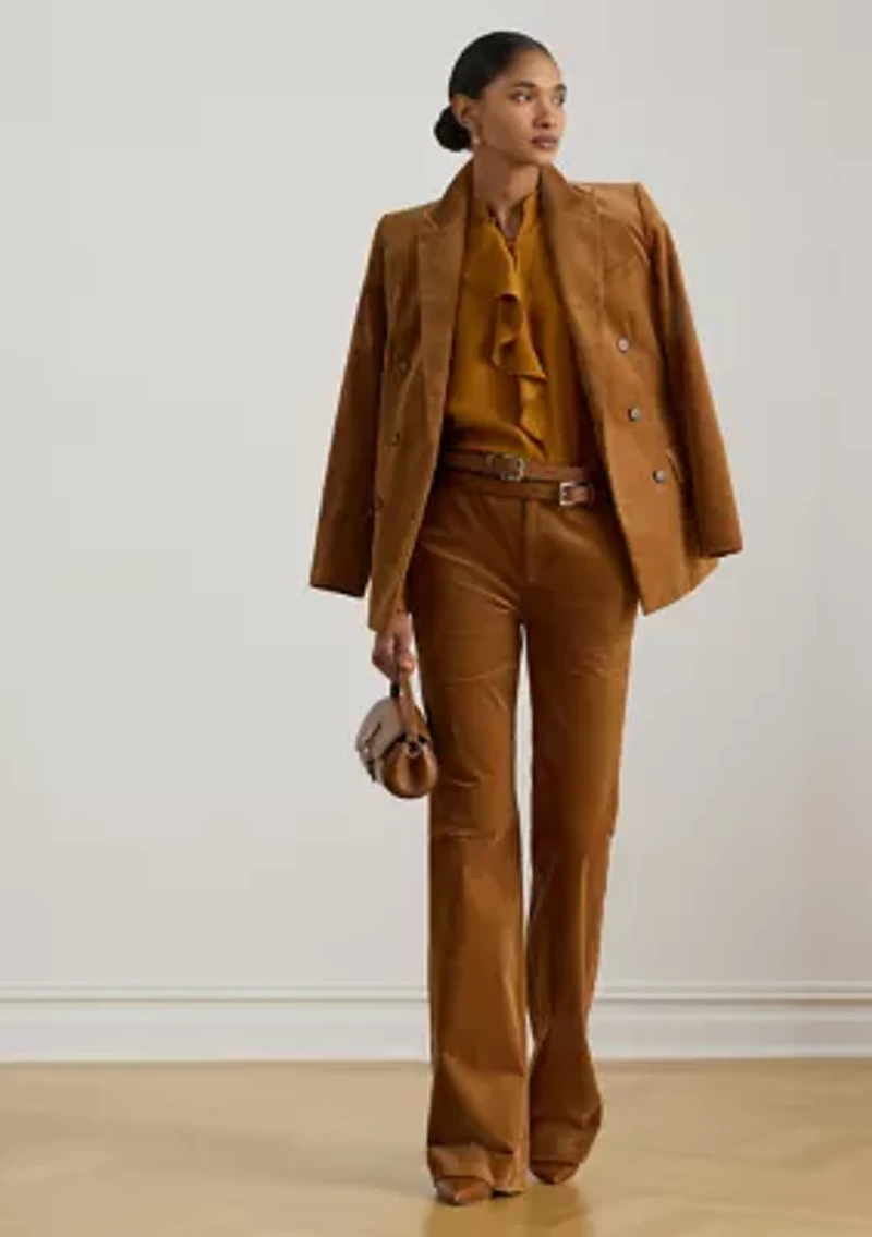 Ruffle-Trimmed Georgette Tunic