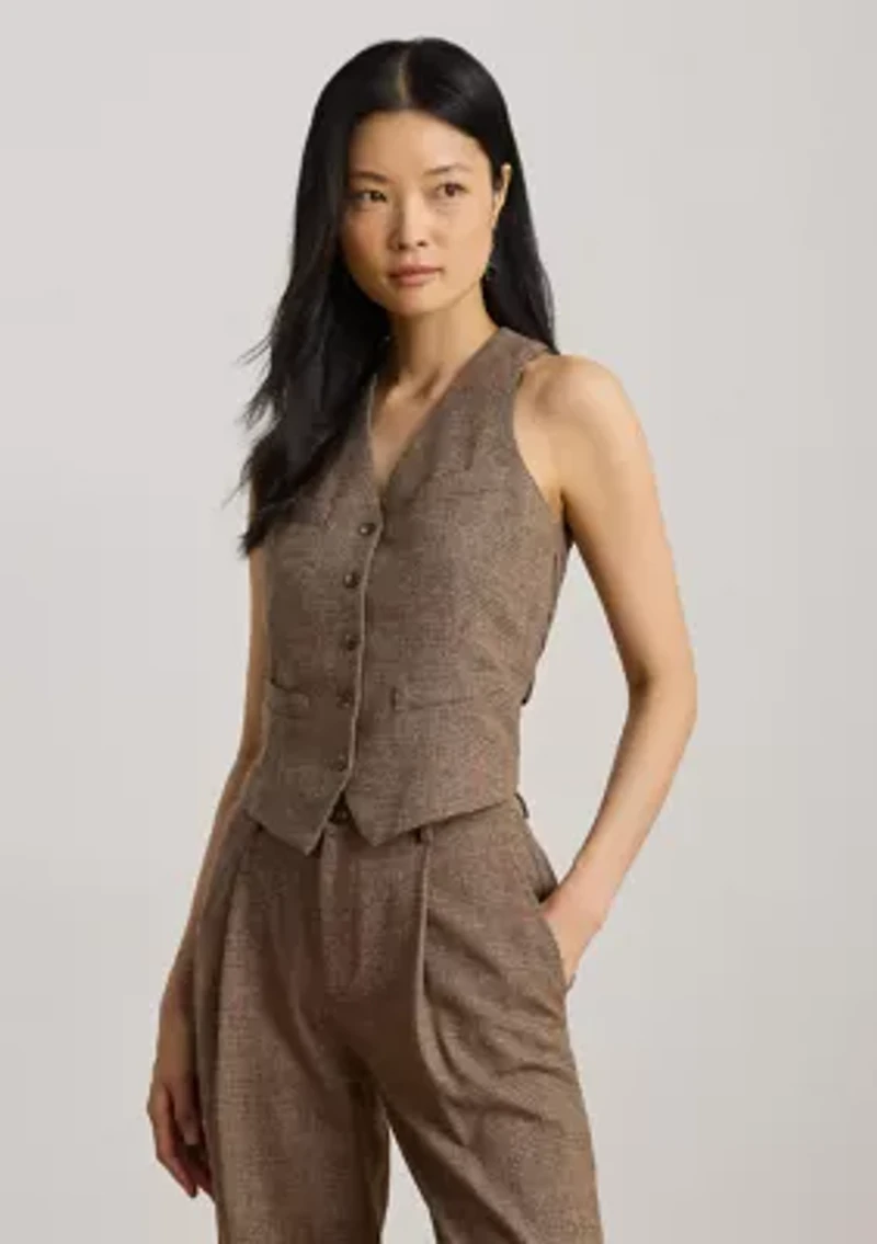 Women's Glen Plaid Wool-Blend Vest
