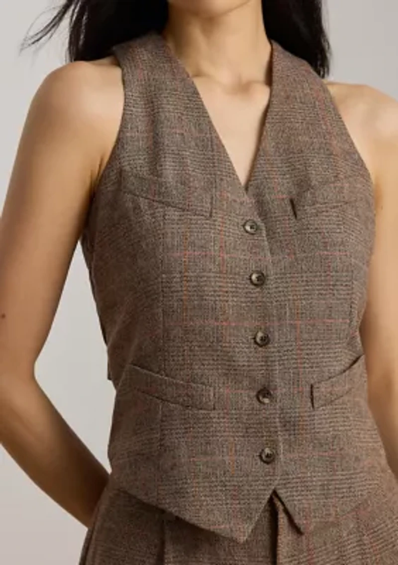Women's Glen Plaid Wool-Blend Vest