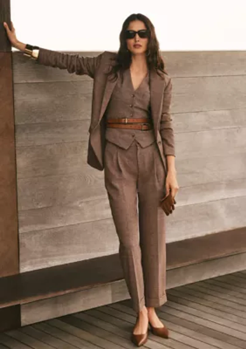 Women's Glen Plaid Wool-Blend Vest