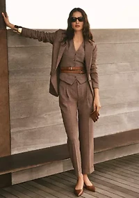 Women's Glen Plaid Wool-Blend Vest