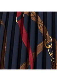 Women's Belting-Print Pleated Georgette Skirt