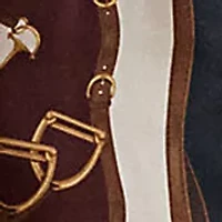 Women's Equestrian-Print Twill Midi Shirtdress