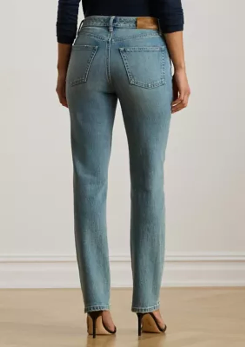 High-Rise Straight Ankle Jeans
