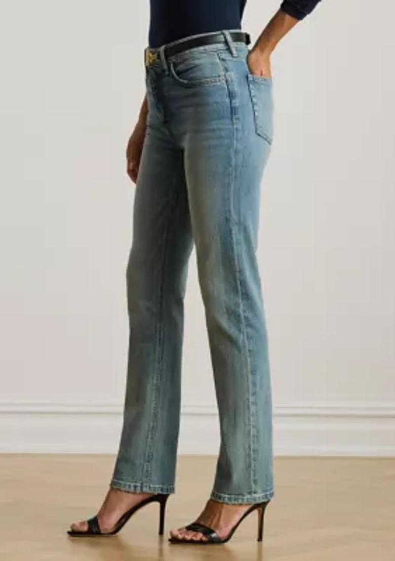 High-Rise Straight Ankle Jeans