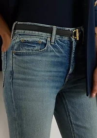 High-Rise Straight Ankle Jeans