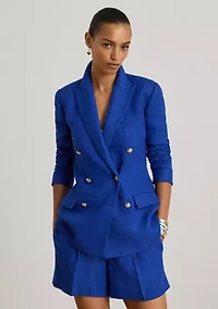 Women's Double-Breasted Linen-Cotton Blazer