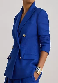 Women's Double-Breasted Linen-Cotton Blazer