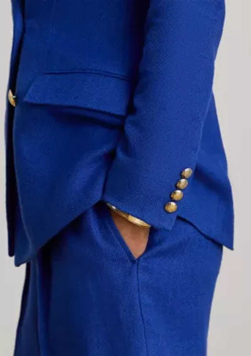 Women's Double-Breasted Linen-Cotton Blazer