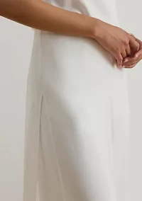 Women's Chiffon-Trim Georgette Wide-Leg Pants