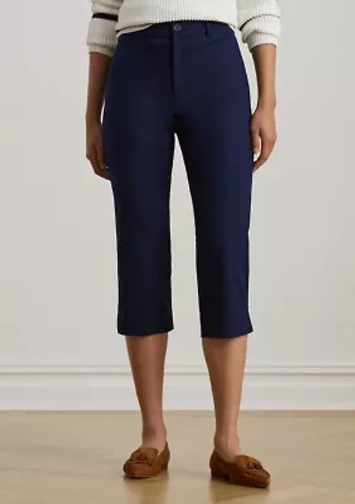 Double-Faced Stretch Cotton Capri Pants