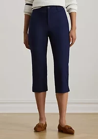 Double-Faced Stretch Cotton Capri Pants