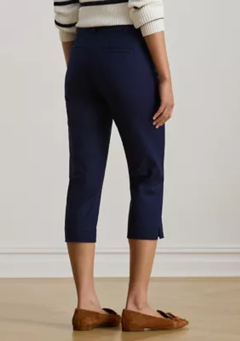 Double-Faced Stretch Cotton Capri Pants