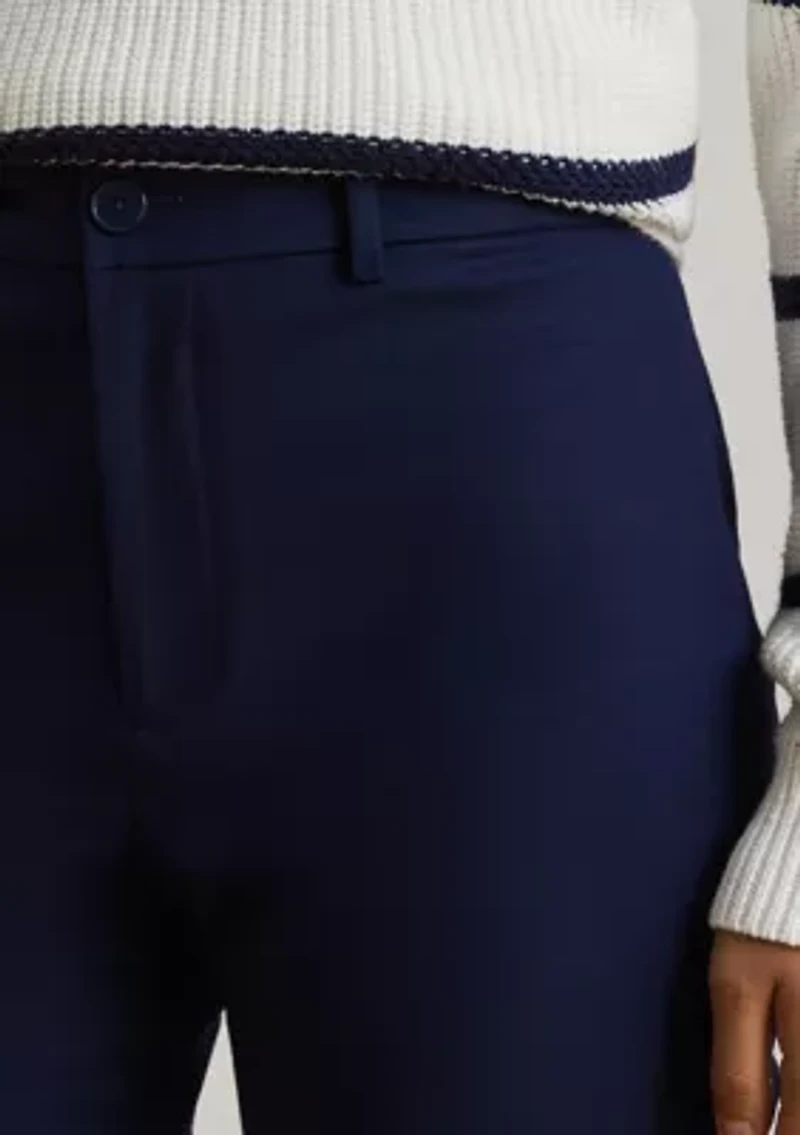 Double-Faced Stretch Cotton Capri Pants