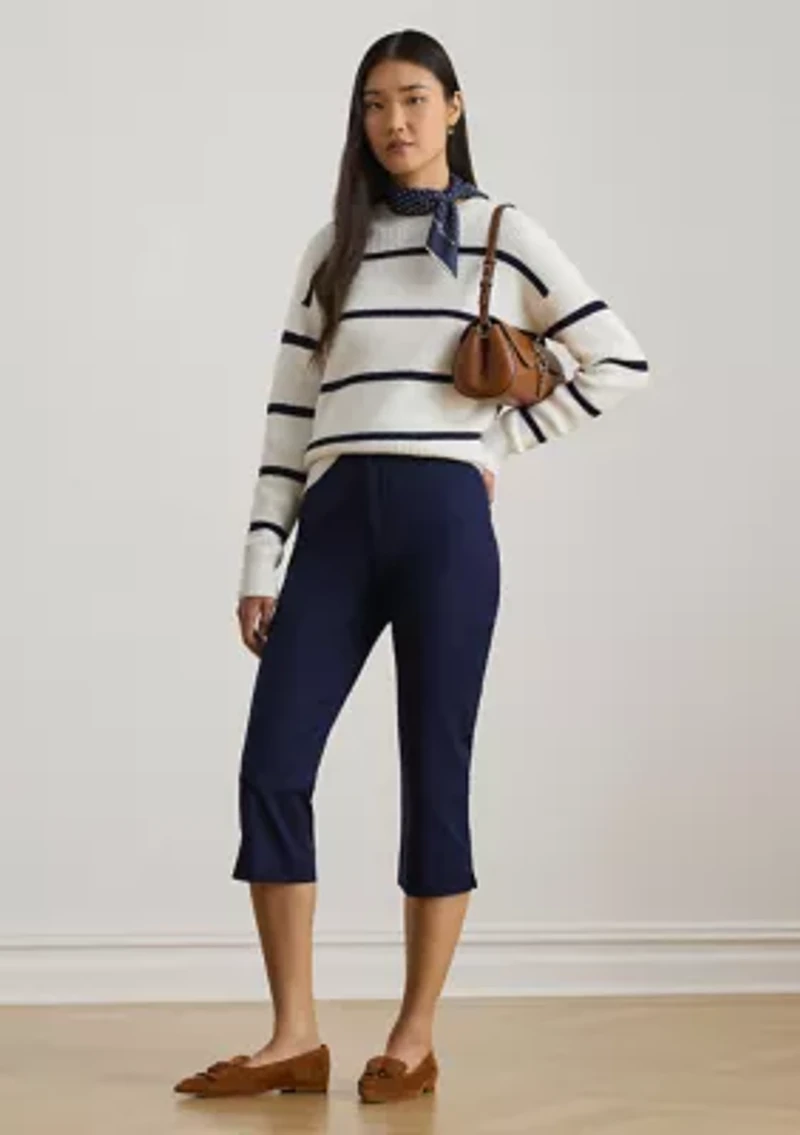 Double-Faced Stretch Cotton Capri Pants