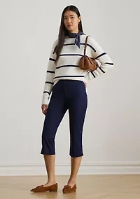 Double-Faced Stretch Cotton Capri Pants