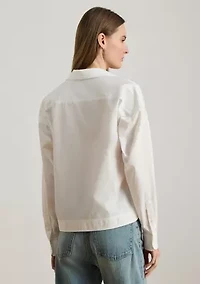 Cotton Broadcloth Cropped Shirt