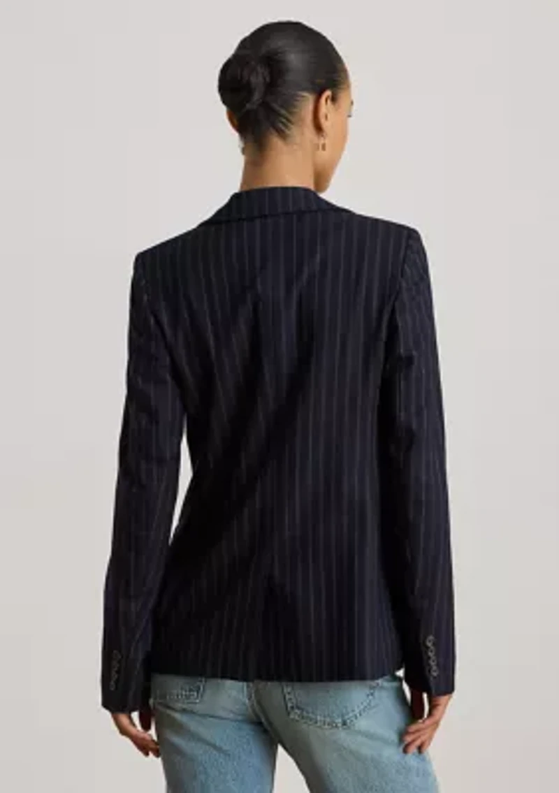 Women's Striped Wool-Blend Twill Blazer