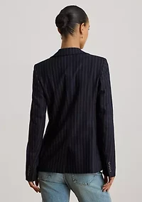 Women's Striped Wool-Blend Twill Blazer
