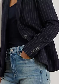 Women's Striped Wool-Blend Twill Blazer
