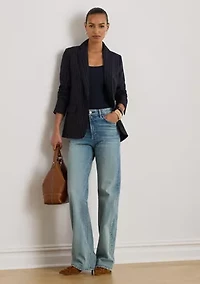 Women's Striped Wool-Blend Twill Blazer