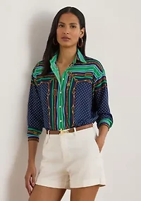 Relaxed Fit Belting & Polka-Dot Shirt