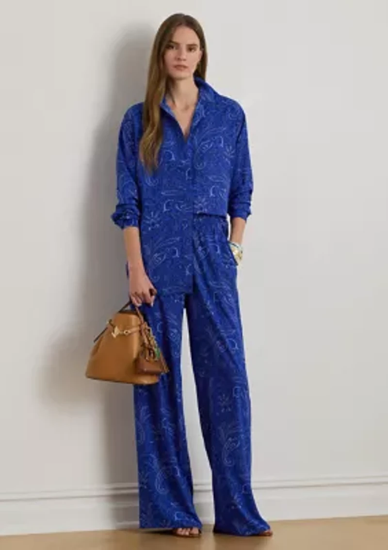 Relaxed Fit Paisley Crepe Shirt