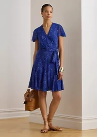 Women's Crinkled Surplice Dress