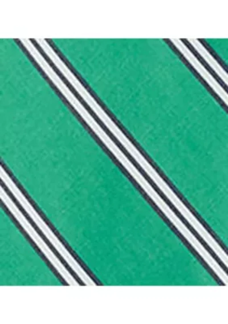 Striped Belted Cotton Sleeveless Dress