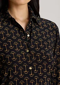 Women's Slim Fit Geo-Print Stretch Jersey Shirt