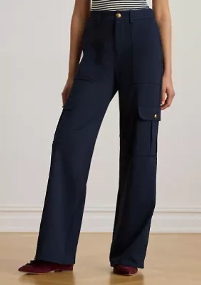 Women's Ponte Wide-Leg Cargo Pants