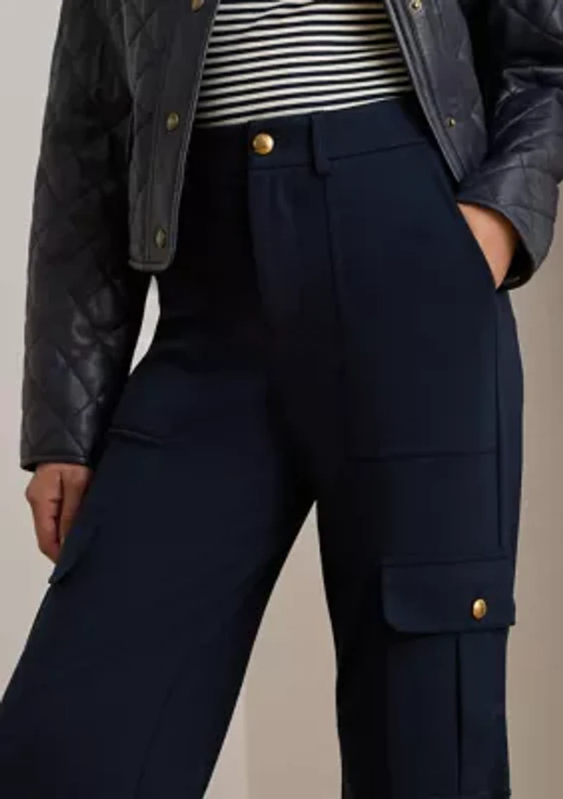 Women's Ponte Wide-Leg Cargo Pants