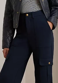 Women's Ponte Wide-Leg Cargo Pants